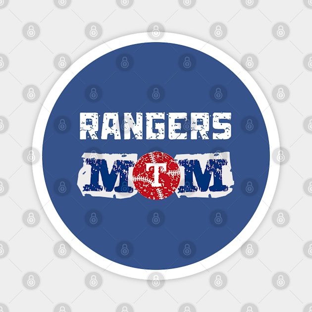 I LOVE TEXAS RANGERS BASEBALL AND MY MOM Magnet by Lolane